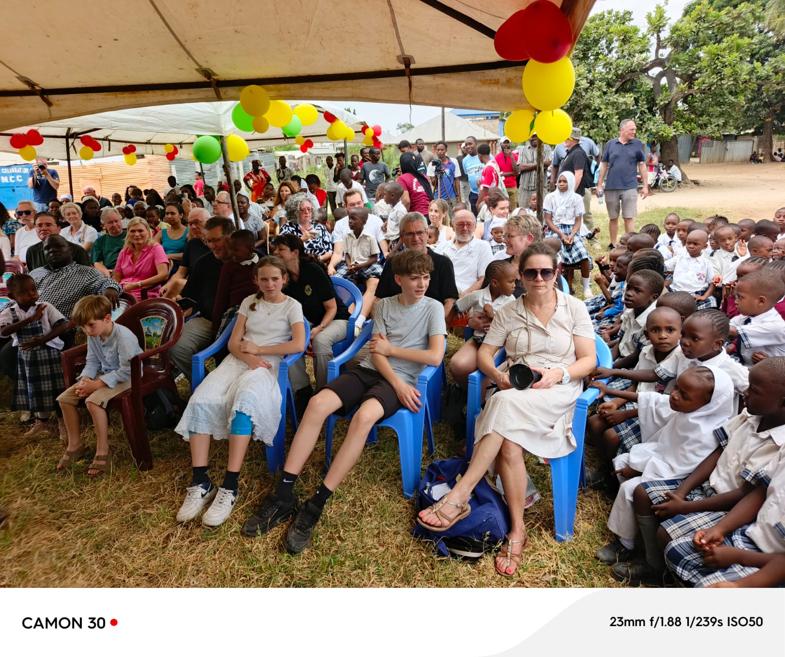 School launch ceremony in March 2025 — Fly and Help Foundation guests seated at the event