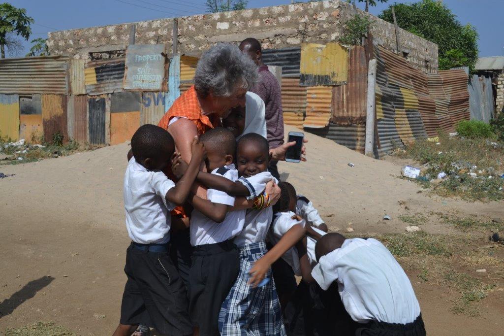 Rosemarie Pscheid with Eagle Wings Lighthouse Academy pupils